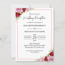 Rosa de acuarela floral Recepción de boda