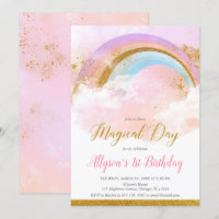 Rosa de arco iris y fiesta de cumpleaños en