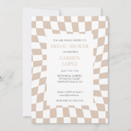 Invitación Rosa de arena moderna con ducha de novia verificad