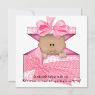 Invitación rosa de Baby Shower a los afroamericano