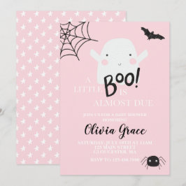 Invitación Rosa de Baby Shower de Fantasmita de Ha