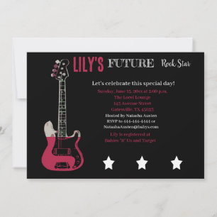 Invitación rosa de Baby Shower para Rocker Futuro