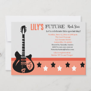 Invitación rosa de Baby Shower para Rocker Futuro