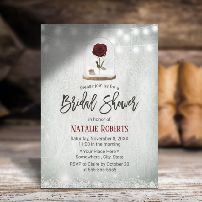 Invitación Rosa de belleza domo invierno Floral Bridal Ducha (Subido por el creador)