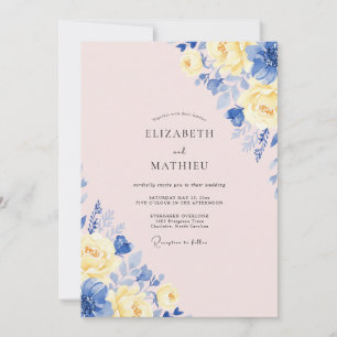 Invitación Rosa de Beso Amarillo de Aciano Bodas