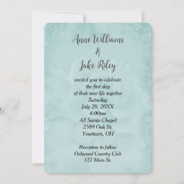 Invitación Rosa de boda Aqua