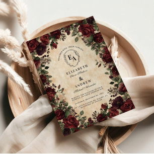 Invitación Rosa de Boda victoriano Black Lace