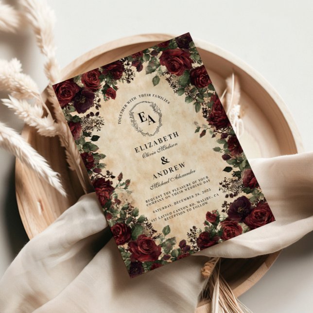 Invitación Rosa de Boda victoriano Black Lace (Subido por el creador)