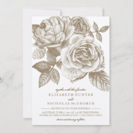 Invitación Rosa de bodas en Sepia