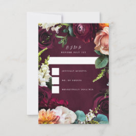 Invitación Rosa de Borgoña Ranunculus Wedding RSVP