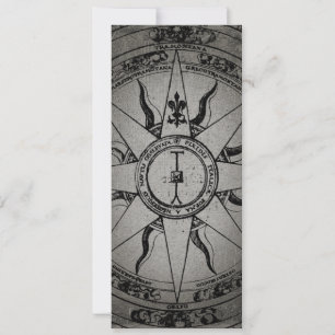 Invitación Rosa de brújula antigua