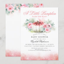 Rosa de calabaza Oro Glittered Fall Baby Shower