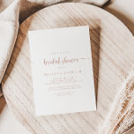 Invitación Rosa de caligrafía Minimalista de oro ducha de nov<br><div class="desc">Esta subió caligrafía minimalista caligrafía dorada es perfecta para una ducha rústica de boda. El diseño,  sencillo y elegante,  presenta una tipografía de escritura clásica y elegante en oro y blanco rosa.</div>
