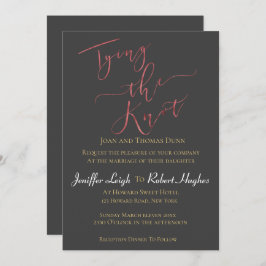 Invitación Rosa de caligrafía Oro atando al Boda del Relieve 