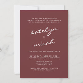 Invitación Rosa de canela Minimalista simple Boda formal