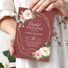 Rosa de canela romántica de moda Floral Bridal Sho