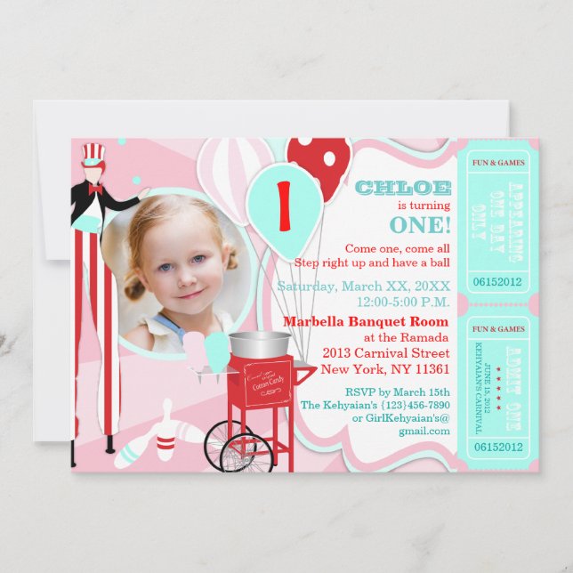 Invitación Rosa de carnaval 2 (Anverso)