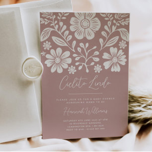Invitación rosa de Cielito Lindo Baby Shower
