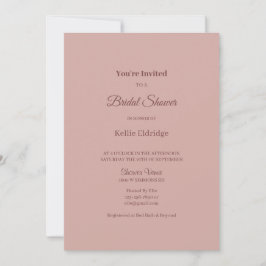 Invitación Rosa de Cinnamon Modern Minimalista ducha de novia