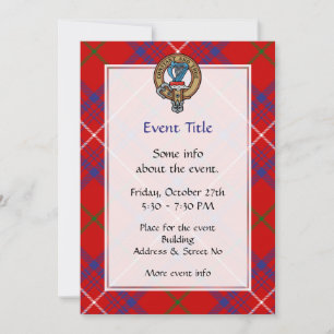 Invitación Rosa de clan Escudo sobre Tartán
