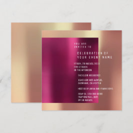 Invitación Rosa de cobre  de Fiesta mínimo de la sorpresa met