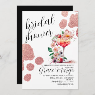 Invitación Rosa de cócteles botánicos Ducha Nodal