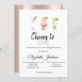 Invitación Rosa de cócteles Ducha Nodal de verano