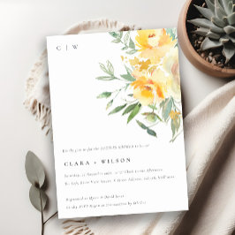 Invitación Rosa de color amarillo Flor Bunch Parejas Ducha