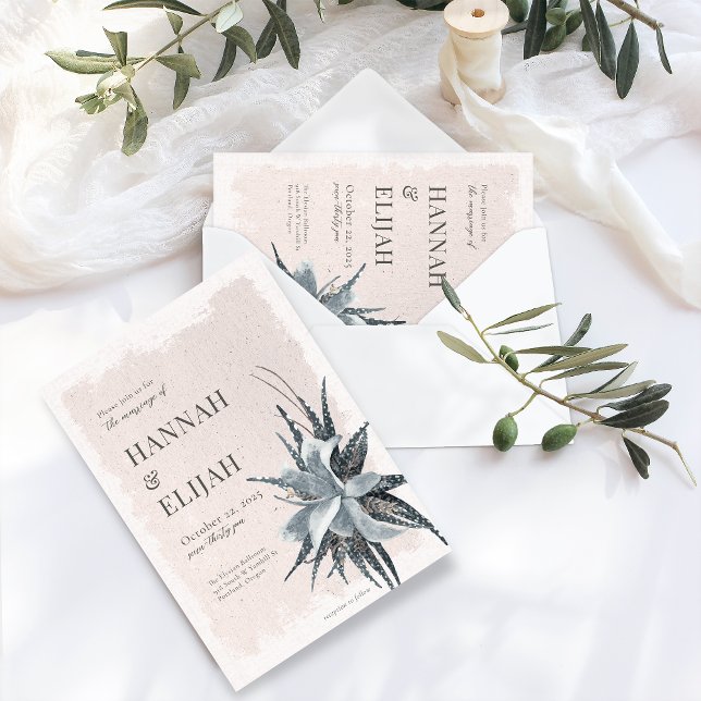 Invitación Rosa de color azul celeste vintage botánico (Subido por el creador)