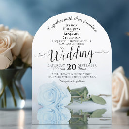 Invitación Rosa de color azul pálido con espejos Boda elegant