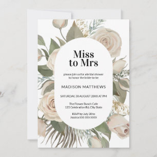 Invitación Rosa de color de agua rosa Rubor Floral Bridal Sho