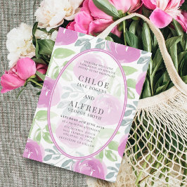 Invitación Rosa de color rosa moderno Boda floral