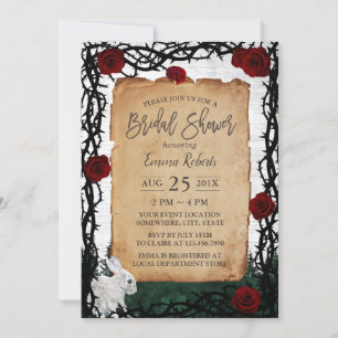 Invitación Rosa de Conejo Forestal y Ducha Bridal de Espino