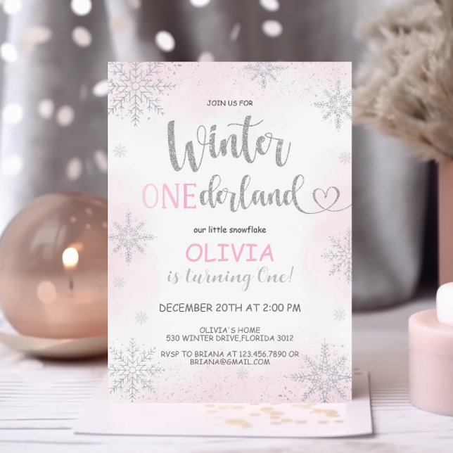 Invitación rosa de cumpleaños del Chica de Onederl (Subido por el creador)