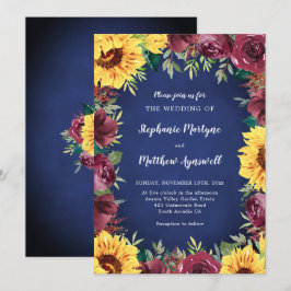 Invitación Rosa de  de girasol Boda de la Marina Fronteriza