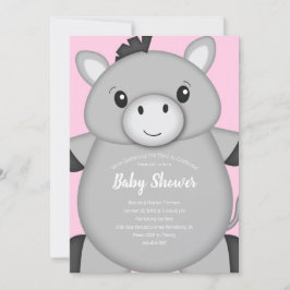 Invitación Rosa de Donkey Baby Shower