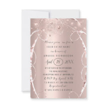 Rosa de ducha de novia Confetti de oro Dulce 16