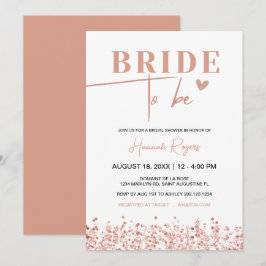 Invitación Rosa de duchas de novias de oro, novia por ser
