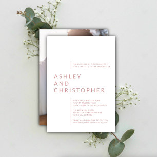 Invitación Rosa de Dusty minimalista nombres aislados Boda de