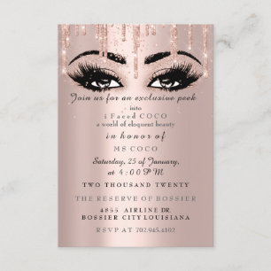 Invitación Rosa de eventos Coco maquillaje formal Eyelash