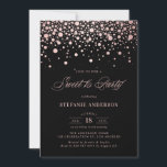 Invitación Rosa de Faux Relieve metalizado dorado Confetti Bl<br><div class="desc">Invite a los invitados a su evento con esta personalizable dulce invitación de 16 fiestas. Presenta unos falsos puntos de Relieve metalizado dorado rosa sobre un fondo negro. Personalice agregando sus detalles. Esta rosa de dulce de oro dieciséis invitaciones es perfecta para cualquier tema de cumpleaños o temporada.</div>