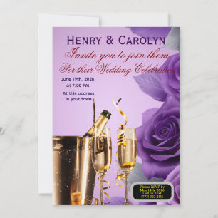 Invitación Rosa de fiesta