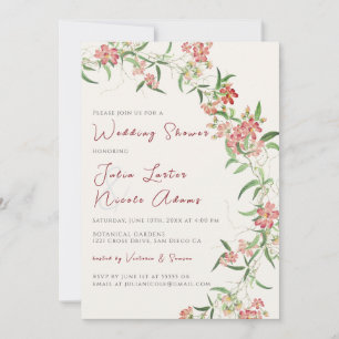 Invitación Rosa de flor silvestre Guirnalda de primavera Boda