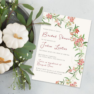 Invitación Rosa de flor silvestre primavera guirnalda ducha n
