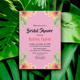 Invitación Rosa de florecimiento rosa Rubor Ducha de novias d