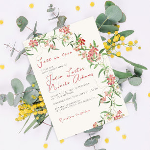 Invitación Rosa de flores silvestres rosadas Boda Spring Garl