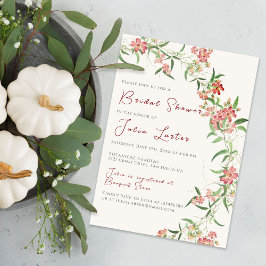 Invitación Rosa de flores silvestres Spring Garland Bridal Sh