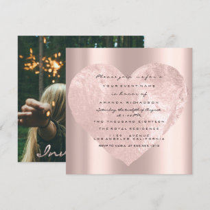 Invitación Rosa de foto Rosa de ducha de novia Grily de coraz
