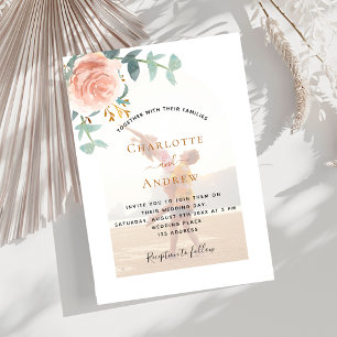 Invitación Rosa de fotografía boda de fotografía