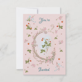 Invitación Rosa de Fresa Pequeña de María Antoniet